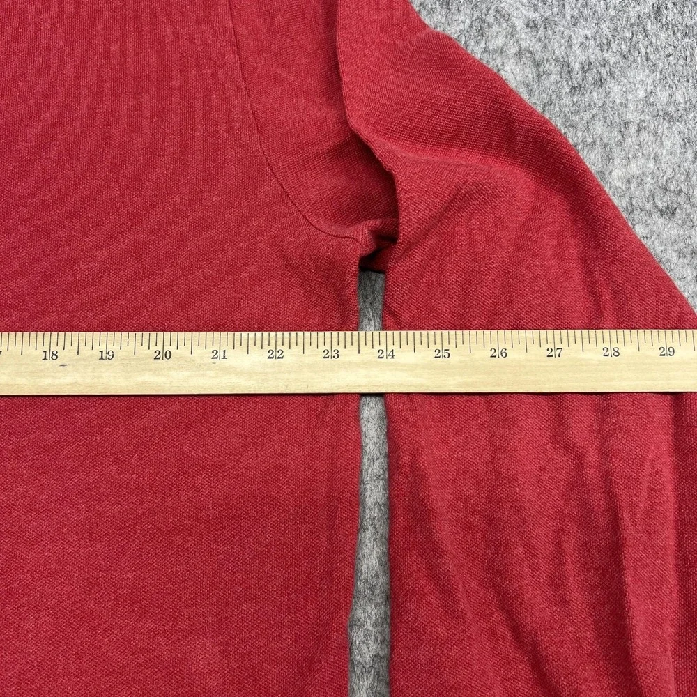 Polo Ralph Lauren Polo Shirt Mens XL Red Long Sleeve‎ 100% Cotton Green Pony